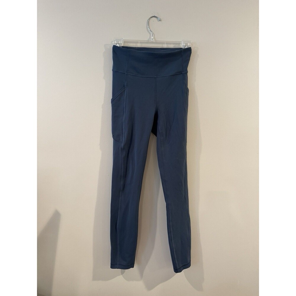 Lululemon Womens Blue Pull-On Yoga Leggings w/ Pockets 26" Inseam